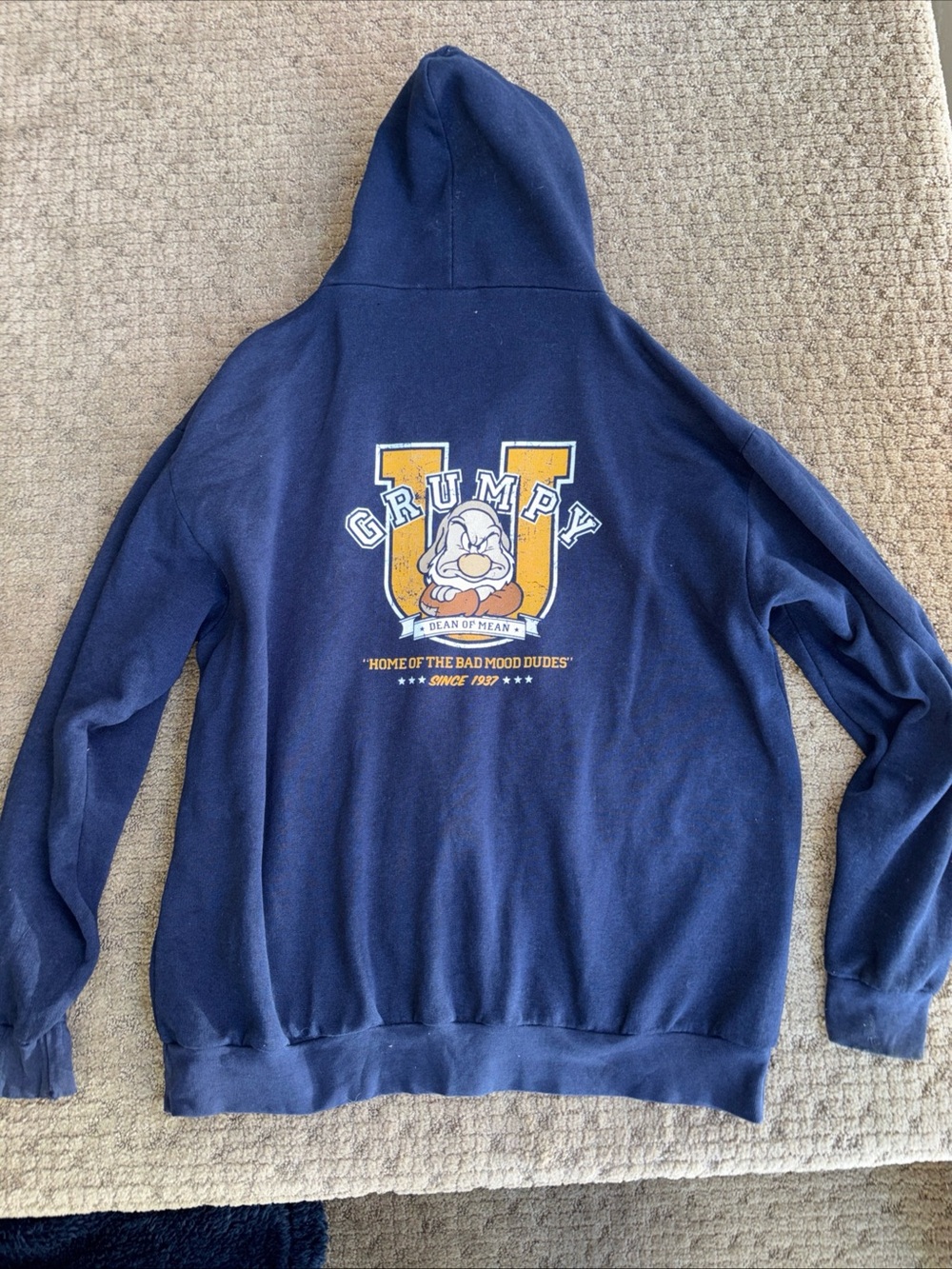 Vintage Disney store blue grumpy zip up men’s XXL no size tag